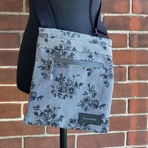 Dakine gray floral crossbody purse